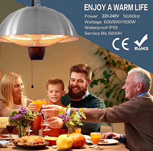 Waterproof heating table IP44